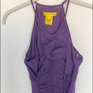 CATHERINE MALANDRINO CAMI TOP WITH KNIT ROSETTES AND RUFFLES SIZE S EUC!